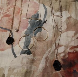 Gold necklaces and earrings bundle